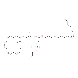 ChemSpider 2D Image | (2R)-3-{[(2-Aminoethoxy)(hydroxy)phosphoryl]oxy}-2-[(9Z)-9-hexadecenoyloxy]propyl (7Z,10Z,13Z,16Z,19Z)-7,10,13,16,19-docosapentaenoate | C43H74NO8P