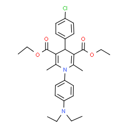 ChemSpider 2D Image | Diethyl 4-(4-chlorophenyl)-1-[4-(diethylamino)phenyl]-2,6-dimethyl-1,4-dihydro-3,5-pyridinedicarboxylate | C29H35ClN2O4