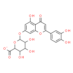 ChemSpider 2D Image | 2-(3,4-Dihydroxyphenyl)-5-hydroxy-4-oxo-4H-chromen-7-yl hexopyranosiduronate | C21H17O12