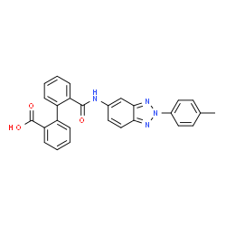 ChemSpider 2D Image | 2'-{[2-(4-Methylphenyl)-2H-benzotriazol-5-yl]carbamoyl}-2-biphenylcarboxylic acid | C27H20N4O3