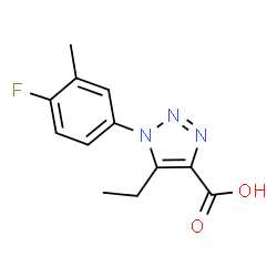 ChemSpider 2D Image | 5-Ethyl-1-(4-fluoro-3-methylphenyl)-1H-1,2,3-triazole-4-carboxylic acid | C12H12FN3O2