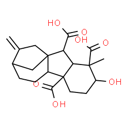 ChemSpider 2D Image | 2-Hydroxy-1-methyl-8-methylenegibbane-1,4a,10-tricarboxylic acid | C20H26O7