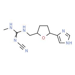 ChemSpider 2D Image | 1-Cyano-2-{[5-(1H-imidazol-4-yl)tetrahydro-2-furanyl]methyl}-3-methylguanidine | C11H16N6O