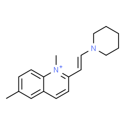 ChemSpider 2D Image | 1,6-Dimethyl-2-[(E)-2-(1-piperidinyl)vinyl]quinolinium | C18H23N2