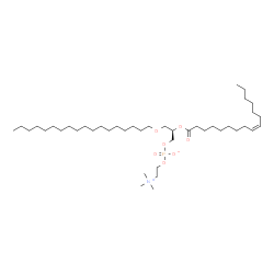 ChemSpider 2D Image | (2R)-2-[(9Z)-9-Hexadecenoyloxy]-3-(octadecyloxy)propyl 2-(trimethylammonio)ethyl phosphate | C42H84NO7P