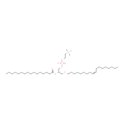 ChemSpider 2D Image | 3-[(9Z)-9-Octadecen-1-yloxy]-2-(palmitoyloxy)propyl 2-(trimethylammonio)ethyl phosphate | C42H84NO7P