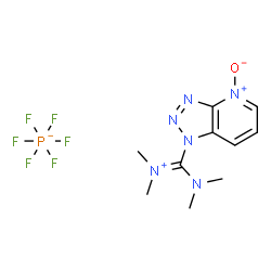 ChemSpider 2D Image | (Dimethylamino)-N,N-dimethyl(4-oxido-1H-[1,2,3]triazolo[4,5-b]pyridin-1-yl)methaniminium hexafluorophosphate | C10H15F6N6OP