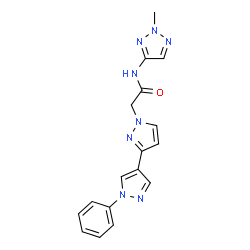 ChemSpider 2D Image | N-(2-Methyl-2H-1,2,3-triazol-4-yl)-2-(1'-phenyl-1H,1'H-3,4'-bipyrazol-1-yl)acetamide | C17H16N8O