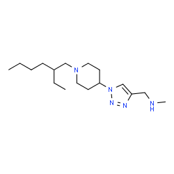 ChemSpider 2D Image | 1-{1-[1-(2-Ethylhexyl)-4-piperidinyl]-1H-1,2,3-triazol-4-yl}-N-methylmethanamine | C17H33N5