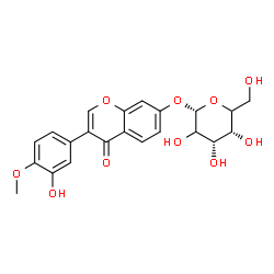 ChemSpider 2D Image | 3-(3-Hydroxy-4-methoxyphenyl)-4-oxo-4H-chromen-7-yl alpha-L-erythro-hexopyranoside | C22H22O10