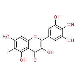 ChemSpider 2D Image | 3,5,7-Trihydroxy-6-methyl-2-(3,4,5-trihydroxyphenyl)-4H-chromen-4-one | C16H12O8