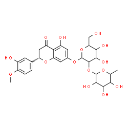 ChemSpider 2D Image | (2S)-5-Hydroxy-2-(3-hydroxy-4-methoxyphenyl)-4-oxo-3,4-dihydro-2H-chromen-7-yl 2-O-(6-deoxyhexopyranosyl)hexopyranoside | C28H34O15