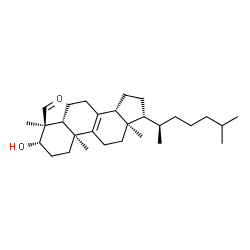 ChemSpider 2D Image | 4alpha-formyl-4beta-methyl-5alpha-8-cholesten-3beta-ol | C29H48O2
