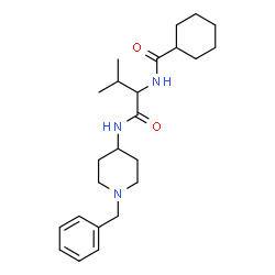ChemSpider 2D Image | N-{1-[(1-Benzyl-4-piperidinyl)amino]-3-methyl-1-oxo-2-butanyl}cyclohexanecarboxamide | C24H37N3O2