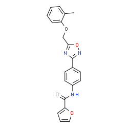 ChemSpider 2D Image | N-(4-{5-[(2-Methylphenoxy)methyl]-1,2,4-oxadiazol-3-yl}phenyl)-2-furamide | C21H17N3O4