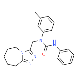 ChemSpider 2D Image | 1-(3-Methylphenyl)-3-phenyl-1-(6,7,8,9-tetrahydro-5H-[1,2,4]triazolo[4,3-a]azepin-3-ylmethyl)urea | C22H25N5O