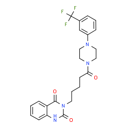 ChemSpider 2D Image | 3-(5-Oxo-5-{4-[3-(trifluoromethyl)phenyl]-1-piperazinyl}pentyl)-2,4(1H,3H)-quinazolinedione | C24H25F3N4O3