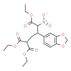 ChemSpider 2D Image | Triethyl 3-(1,3-benzodioxol-5-yl)-4-nitro-1,1,4-butanetricarboxylate | C20H25NO10