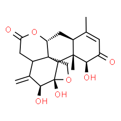 ChemSpider 2D Image | (1beta,8alpha,9xi,11alpha,12beta,14xi)-1,11,12-Trihydroxy-11,20-epoxypicrasa-3,13(21)-diene-2,16-dione | C20H24O7