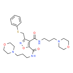 ChemSpider 2D Image | N,N'-Bis[3-(4-morpholinyl)propyl]-3-[(phenylsulfanyl)methyl]-1,2-oxazole-4,5-dicarboxamide | C26H37N5O5S