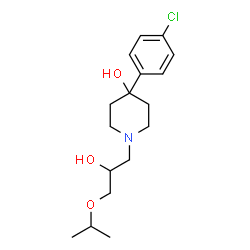 ChemSpider 2D Image | 4-(4-Chlorophenyl)-1-(2-hydroxy-3-isopropoxypropyl)-4-piperidinol | C17H26ClNO3