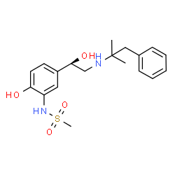 ChemSpider 2D Image | N-(2-Hydroxy-5-{(1R)-1-hydroxy-2-[(2-methyl-1-phenyl-2-propanyl)amino]ethyl}phenyl)methanesulfonamide | C19H26N2O4S