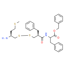 ChemSpider 2D Image | Benzyl N-[(2S)-3-{[(2S)-2-amino-4-(methylsulfanyl)butyl]disulfanyl}-2-benzylpropanoyl]phenylalaninate | C31H38N2O3S3