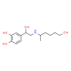 ChemSpider 2D Image | 4-{1-Hydroxy-2-[(6-hydroxy-2-hexanyl)amino]ethyl}-1,2-benzenediol | C14H23NO4