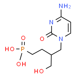 ChemSpider 2D Image | [4-(4-Amino-2-oxo-1(2H)-pyrimidinyl)-3-(hydroxymethyl)butyl]phosphonic acid | C9H16N3O5P