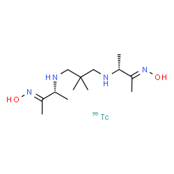 ChemSpider 2D Image | N,N'-Bis[(2R,3E)-3-(hydroxyimino)-2-butanyl]-2,2-dimethyl-1,3-propanediamine - (~99~Tc)technetium (1:1) | C13H28N4O299Tc