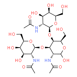 ChemSpider 2D Image | 2-Acetamido-2-deoxy-beta-D-galactopyranosyl-(1->3)-[2-acetamido-2-deoxy-beta-D-galactopyranosyl-(1->4)]-2-acetamido-2-deoxy-D-galactopyranose | C24H41N3O16