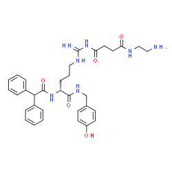 ChemSpider 2D Image | N-(2-Aminoethyl)-N'-(N-{(4R)-4-[(diphenylacetyl)amino]-5-[(4-hydroxybenzyl)amino]-5-oxopentyl}carbamimidoyl)succinamide | C33H41N7O5