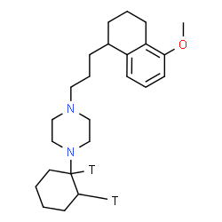 ChemSpider 2D Image | 1-[(1,2-~3~H_2_)Cyclohexyl]-4-[3-(5-methoxy-1,2,3,4-tetrahydro-1-naphthalenyl)propyl]piperazine | C24H36T2N2O