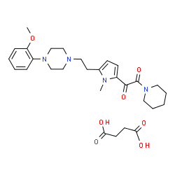 ChemSpider 2D Image | Succinic acid - 1-(5-{2-[4-(2-methoxyphenyl)-1-piperazinyl]ethyl}-1-methyl-1H-pyrrol-2-yl)-2-(1-piperidinyl)-1,2-ethanedione (1:1) | C29H40N4O7