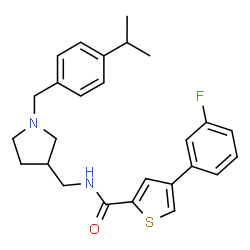 ChemSpider 2D Image | 4-(3-Fluorophenyl)-N-{[1-(4-isopropylbenzyl)-3-pyrrolidinyl]methyl}-2-thiophenecarboxamide | C26H29FN2OS