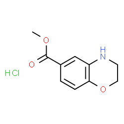 ChemSpider 2D Image | Methyl 3,4-dihydro-2H-1,4-benzoxazine-6-carboxylate hydrochloride (1:1) | C10H12ClNO3