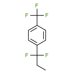 ChemSpider 2D Image | 1-(1,1-Difluoropropyl)-4-(trifluoromethyl)benzene | C10H9F5