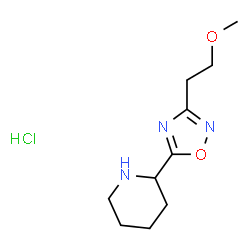 ChemSpider 2D Image | 2-[3-(2-methoxyethyl)-1,2,4-oxadiazol-5-yl]piperidine hydrochloride | C10H18ClN3O2