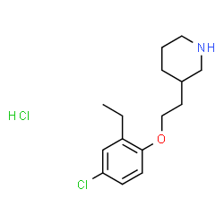 ChemSpider 2D Image | 3-(2-(4-chloro-2-ethylphenoxy)ethyl)piperidine hydrochloride | C15H23Cl2NO