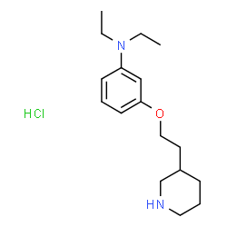 ChemSpider 2D Image | N,N-diethyl-3-(2-(piperidin-3-yl)ethoxy)aniline hydrochloride | C17H29ClN2O