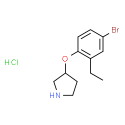 ChemSpider 2D Image | 3-(4-Bromo-2-ethylphenoxy)pyrrolidine hydrochloride | C12H17BrClNO