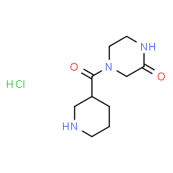 ChemSpider 2D Image | 4-(piperidine-3-carbonyl)piperazin-2-one hydrochloride | C10H18ClN3O2