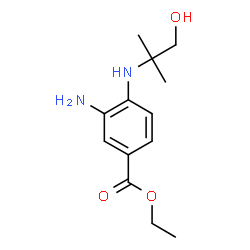 ChemSpider 2D Image | Ethyl 3-amino-4-[(2-hydroxy-1,1-dimethylethyl)amino]benzoate | C13H20N2O3
