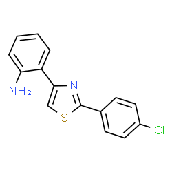 ChemSpider 2D Image | 2-[2-(4-Chlorophenyl)-1,3-thiazol-4-yl]aniline | C15H11ClN2S