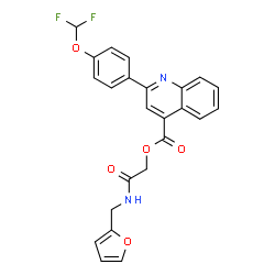ChemSpider 2D Image | 2-[(2-Furylmethyl)amino]-2-oxoethyl 2-[4-(difluoromethoxy)phenyl]-4-quinolinecarboxylate | C24H18F2N2O5