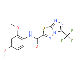 ChemSpider 2D Image | N-(2,4-Dimethoxyphenyl)-3-(trifluoromethyl)[1,2,4]triazolo[3,4-b][1,3,4]thiadiazole-6-carboxamide | C13H10F3N5O3S