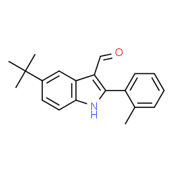 ChemSpider 2D Image | 5-(tert-Butyl)-2-(o-tolyl)-1H-indole-3-carbaldehyde | C20H21NO