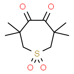 ChemSpider 2D Image | 3,3,6,6-Tetramethyl-4,5-thiepanedione 1,1-dioxide | C10H16O4S