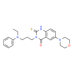 ChemSpider 2D Image | 3-[3-(N-ethylanilino)propyl]-6-(4-morpholinyl)-2-sulfanylidene-1H-quinazolin-4-one | C23H28N4O2S