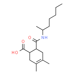 ChemSpider 2D Image | 6-(2-Heptanylcarbamoyl)-3,4-dimethyl-3-cyclohexene-1-carboxylic acid | C17H29NO3